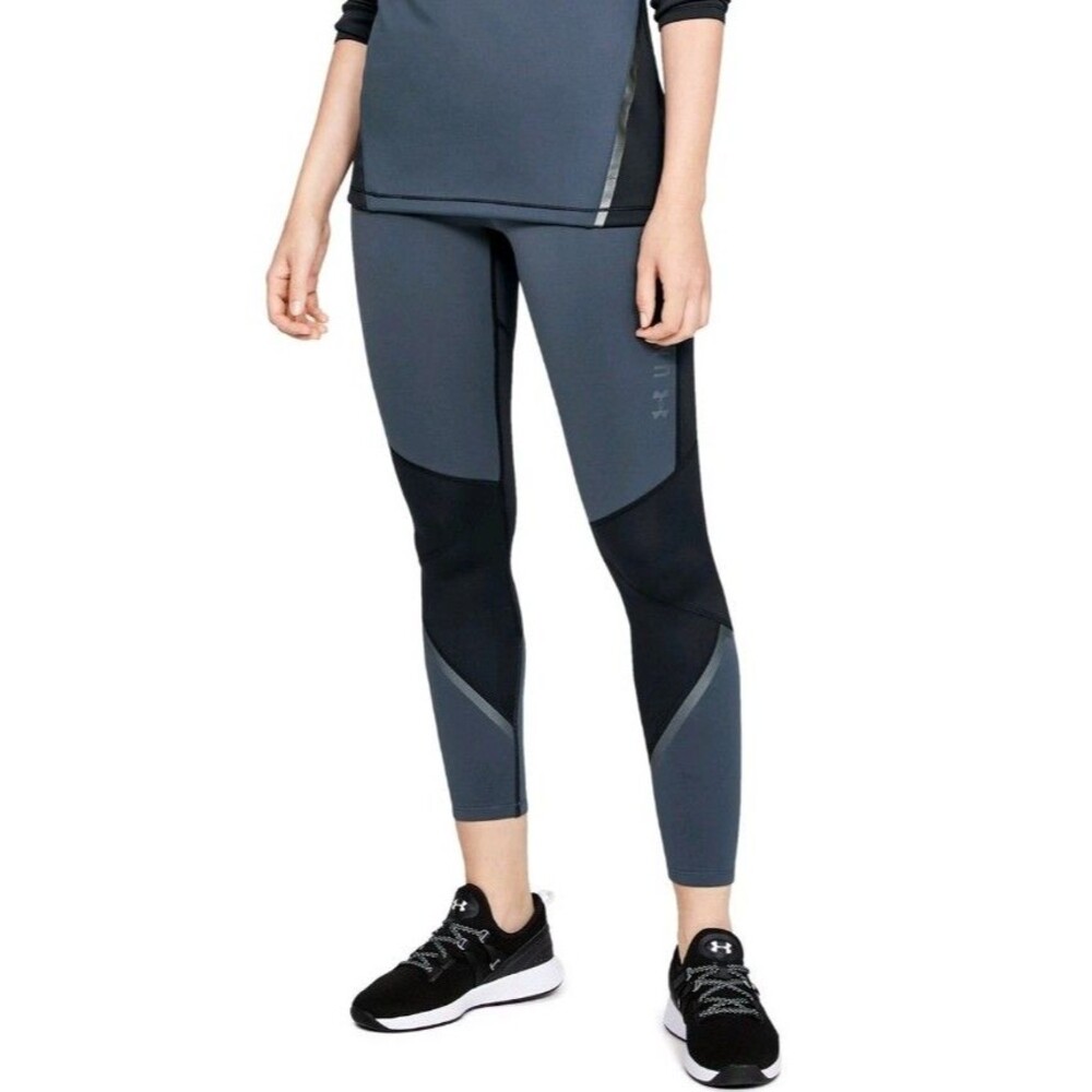 Under Armour Women's ColdGear Colorblock High Rise Compression Leggings Black M